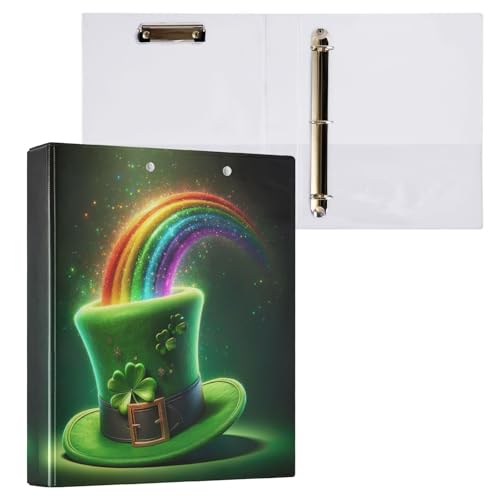 St. Patrick's Day Regenbogen-Ringbuch mit Taschen, 200 Blatt Kapazität, D-Ringbücher von GAIREG