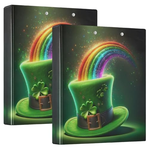 St. Patrick's Day Ringbuch, Regenbogenfarben, 3,8 cm, D-Ringbuch, 2 Stück von GAIREG