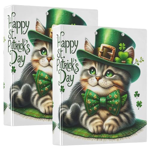 St. Patrick's Day Ringbuch mit niedlicher Katze, 200 Blatt, 2 Stück von GAIREG