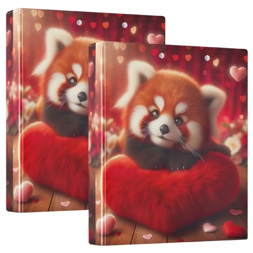 Süßer Valentinstag Waschbär 3 Ringbuch 2 Pack Ordner 3,8 cm Mädchen Binder von GAIREG