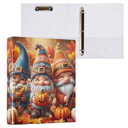 Thansgiving Day Cute Gnomes Professional 3-Ringbuch 3,8 cm Ordner für Teenager-Mädchen von GAIREG