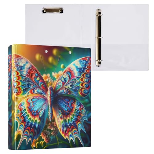 Tie Dye Butterfly 3,8 cm 3-Ringbuch für Jungen 3,8 cm Ordner mit Taschen von GAIREG