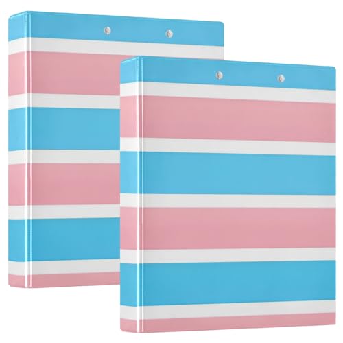 Trans Sexual Pride Flag Identity 3-Ringbuch, 3,8 cm, dekorativ, hält 200 Blatt Ordner für Teenager-Mädchen, 2 Stück von GAIREG