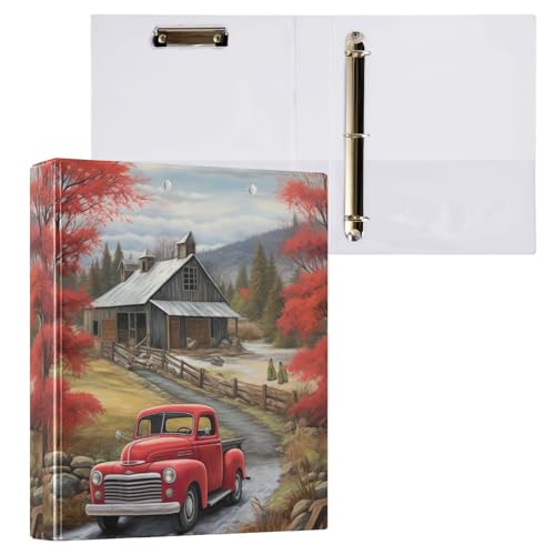 Village Red Truck 3-Ringbuch-Klemmbrett, 3,8 cm, Ordner für Schulanfang von GAIREG