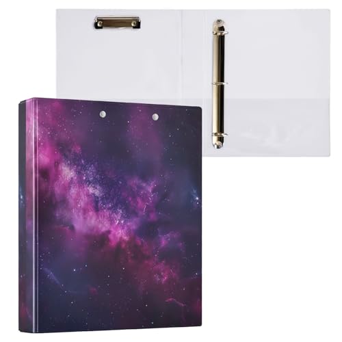 Violett-roter Galaxie-Hintergrund, 3-Ringbuch, 3,8 cm, für 200 Blatt, D-Ring-Ordner von GAIREG