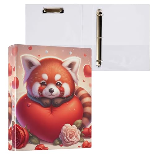 Waschbär Big Heart Rose Rezeptbuch 3-Ringbuch 3,8 cm D-Ringbuch Mädchen Ordner für die Schule von GAIREG