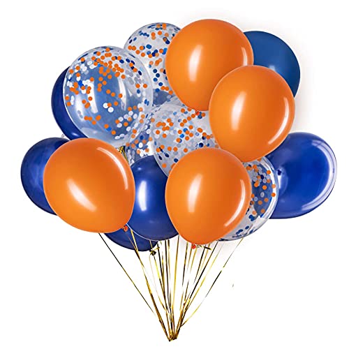 12 Zoll Luftballons Marine blau Orange Helium Luftballons Konfetti 50 Stück Latex Ballons Ø 30 cm für Hochzeit Valentinstag Geburtstag Taufe Kommunion Party Deko von GAKA FAVOR