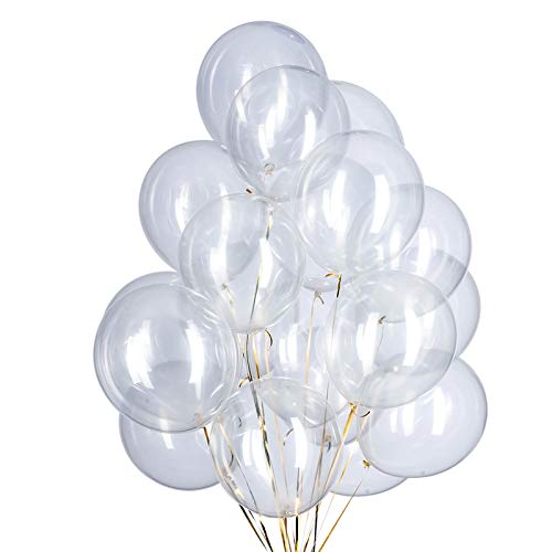 12 Zoll Luftballons Transparente Helium,50 Stücke Durchsichtige Latex Ballons Ø 30 cm für Hochzeit Valentinstag Geburtstag Taufe Kommunion Party Deko von GAKA FAVOR