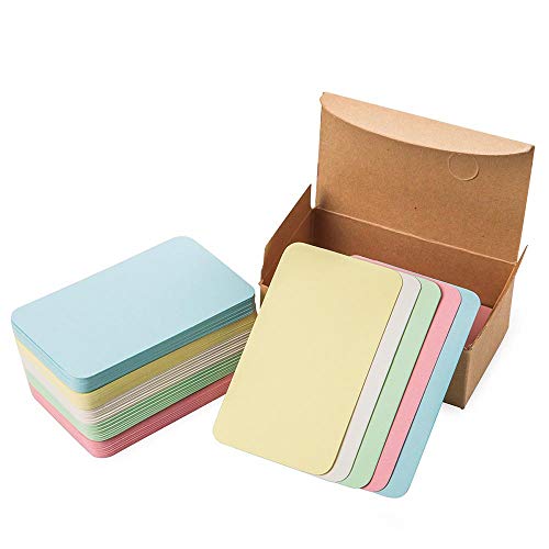 GAKA FAVOR Blanko Papier Karten Mehrfarbig 100 Stück Mitteilungs Leere Visitenkarten Karteikarten, Mitteilungskarte DIY Papier für Schule Home Office Party Supply (9x5.3cm) von GAKA FAVOR