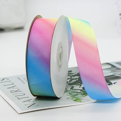 GAKA FAVOR Satinband Macaron Regenbogen Dekoration Geschenkband breit Schleifenband Bänder, Stoffband für Hochzeit, Taufe und Geburtstag Geschenke von GAKA FAVOR