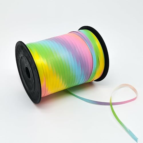 GAKA FAVOR Geschenkband Ballonband Makrone Regenbogen, 500 Meter Ringelband 5 mm zum Basteln Dekorieren & Verpacken von Geschenken zu jedem Anlass von GAKA FAVOR