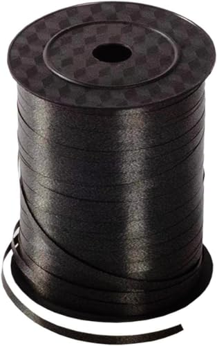 GAKA FAVOR Geschenkband Ballonband Schwarz, 500 Meter Ringelband 5 mm zum Basteln Dekorieren & Verpacken von Geschenken zu jedem Anlass von GAKA FAVOR