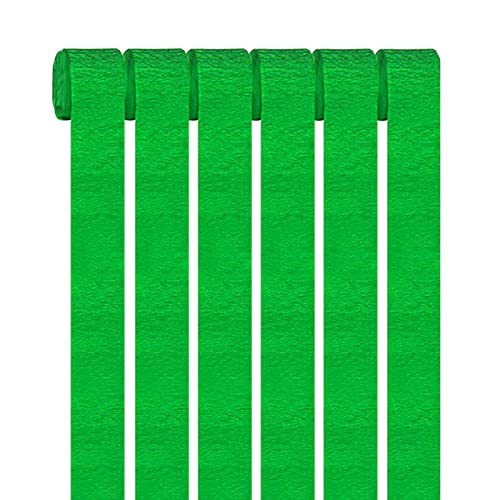 GAKA FAVOR Krepppapier Grün Kreppbänder （6 Rolle）4.5cm x 25m Bänder Kreppbänder Luftschlangen,Creppapier Seidenpapier Streamer für Hochzeit Geburtstags Party Feier Dekoration von GAKA FAVOR