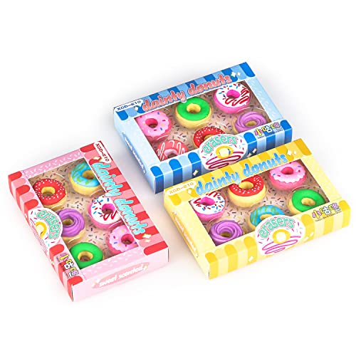 GALEPEE 18Pcs Radiergummi Kinder, Radiergummi Donut, Neuheit Kreatives Radiergummi, Radiergummi Lustig für Kinder Studenten Schule Bürobedarf Schreibwaren von GALEPEE