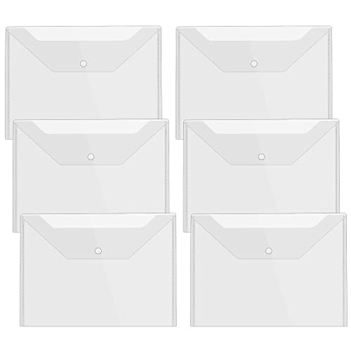 GALEPEE Dokumententaschen A4 6 Stücke Dokumentenmappe A4 mit Druckknopf, Klarsichthüllen A4 Dokumentenmappe Postmappe für Lernmaterialien, Bürodokument, Schreibwaren und Reisezubehör von GALEPEE