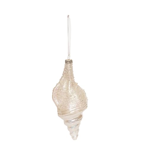 Gallerie II Glasperle Shimmer Whelk Shell Ornament Off-White von GALLERIE II