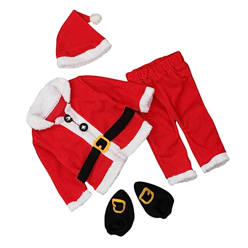 GALPADA 1 Satz Weihnachtsmantel Wintermäntel -Outfits Outfits für neugeborene Jungen Winterkleidung kleidung langärmlige Kleidung -Weihnachtsmann-Hose Plüschstoffe rot von GALPADA