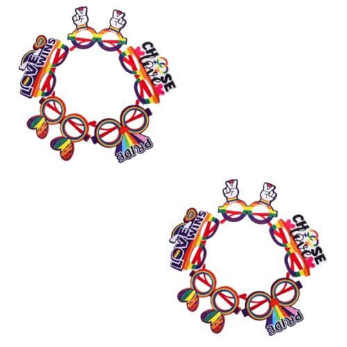 GALPADA 10 Stk Partybrille Retro-liebesbrillen Tropische Ausgefallene Brillen Pride Paraden Brillen Urlaub Brillengestelle Regenbogen-partyzubehör Regenbogen-partydekorationen Gefühlt von GALPADA