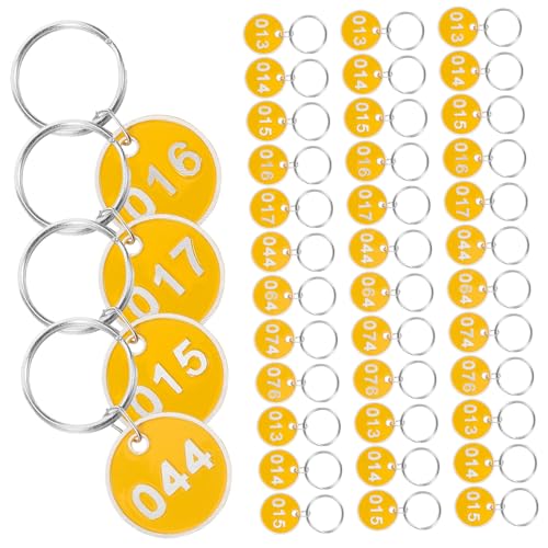 GALPADA 12 Sätze Gepäck-ID-Tags schlüsselanhänger schlüsselmarkierer anahtarlık Gepäcklabels Nummernzeichen-Tag Zifferntaste schlüsselring etiketten Nummernschilder aus Metall Kennzeichen von GALPADA