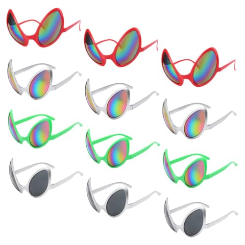 GALPADA 12St halloween brillen faschingsbrille sicherheitsbrille partygläßer partybrillen spassbrillen lustige Brille lustige Alien-Sonnenbrille Alien-Brille außerirdische Brille Plastik von GALPADA