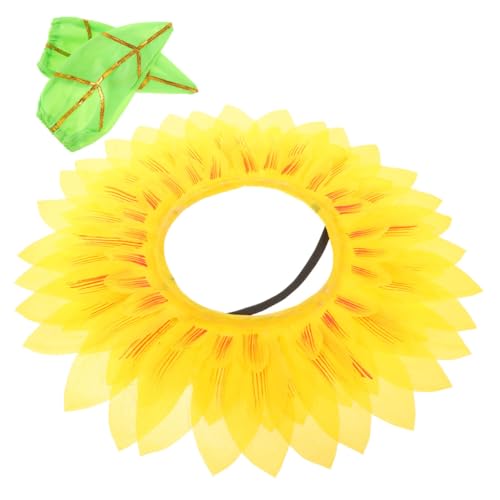 GALPADA 1Satz Sonnenblumen Kopfband Mit Handschuhen Lustige Kostümaccessoires Für Halloween Und Sonnenblumenpartys Kopfbedeckungen Goldene von GALPADA