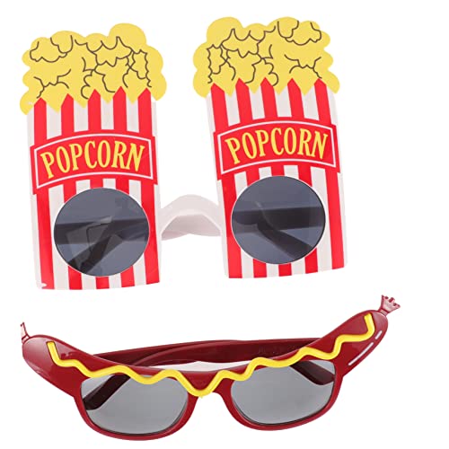 GALPADA 2 Paar Popcorn-gläser Neuartige Partybrille Dekorative Partygläser Praktische Partybrille Popcorn-brille Hawaiianische Partyartikel Hawaii-party-brille Lustige Brille Abs von GALPADA