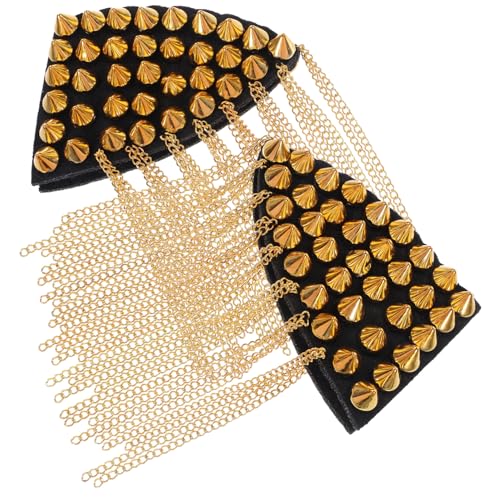 GALPADA 2 Stück Chic Quaste Schulterklappen Stilvolle Nieten Epauletten für Kostüme Retro Goldene Schulterabzeichen für und Mode Outfits GALPADA 2 Stück Chic Quaste Schulterklappen Stilvolle Nieten Epauletten für Kostüme Retro Goldene Schulterabzeichen für und Mode Outfits von GALPADA