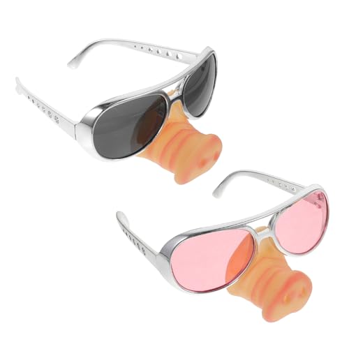 GALPADA 2 Stück Schweinenase Brille Für Lustige Partys Dekorative Cosplay Brille Silber Und Rosa Ideal Für Halloween Karneval Und Faschingsfeiern Perfekte Requisiten Für Kreative von GALPADA