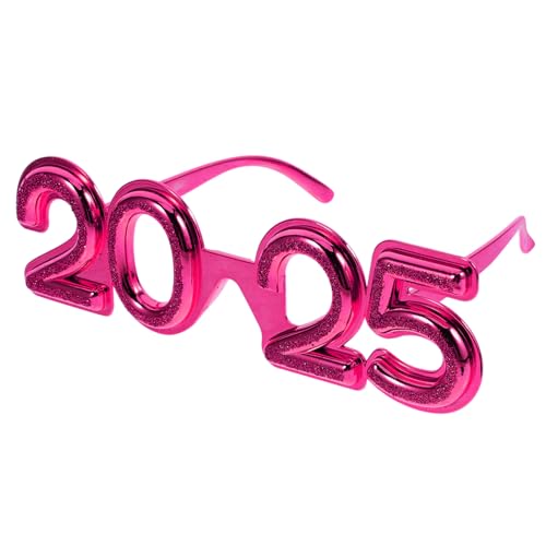 GALPADA 2025-Brille 3D-Brille Mit 2025-2025-Silvester-Sonnenbrille -Requisiten Ausgefallene Klasse Von 2025-Partybrillen Abschlussfeier Halloween-Partyzubehör Rosig von GALPADA