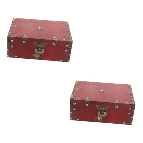 GALPADA 2St antike schmuckschatulle Retro-Dekor Piratenkette Halsketten-Organizer Münzkette dekoratives Schmuckkästchen schmuckschatulle aus holz Schmuck-Organizer Schmucketui Eisen rot von GALPADA