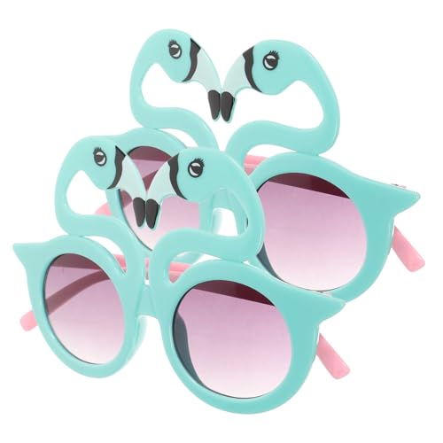 GALPADA 2st Flamingo-brille Luau-partyzubehör Cartoon-sonnenbrille Sommer Sonnenbrille Modebrillen Sommerbrillen Für Kinder Hawaiianische Partybrille Retro-flamingo-sonnenbrille Green von GALPADA