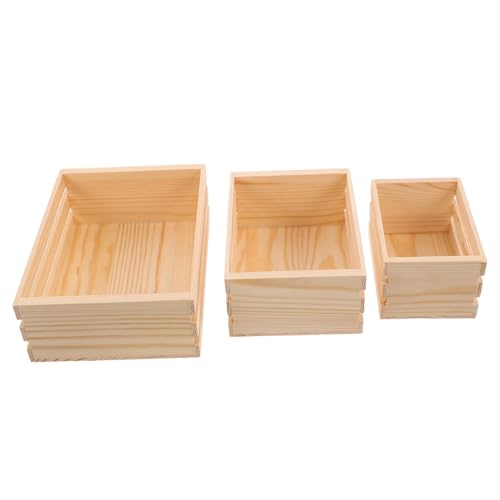 GALPADA 3 Stück Teiliges Rustikales Kisten Set Unbehandeltem Holz Dekorative Aufbewahrungsbox für Puppenhaus und für Kreative Projekte und Familienaktivitäten GALPADA 3 Stück Teiliges Rustikales Kisten Set Unbehandeltem Holz Dekorative Aufbewahrungsbox für Puppenhaus und für Kreative Projekte und Familienaktivitäten von GALPADA