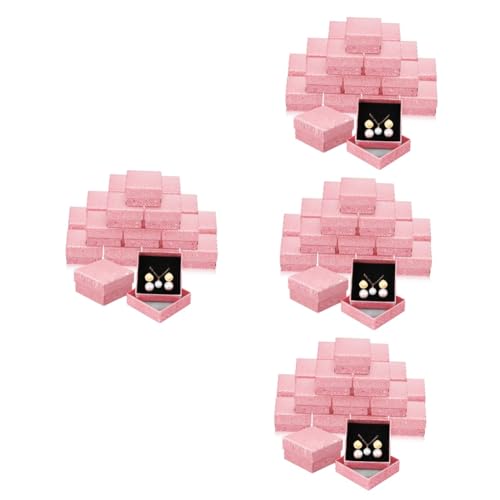 GALPADA 4 Sätze Aufbewahrungsbox Für Schmuck Schmuckschatulle 5 X 5 Cm Rosa 24 Stück Ringschachteln Aus Samt Schmuck Halskette Faltbarer Ständer Kleine 24 Stück * 4 von GALPADA