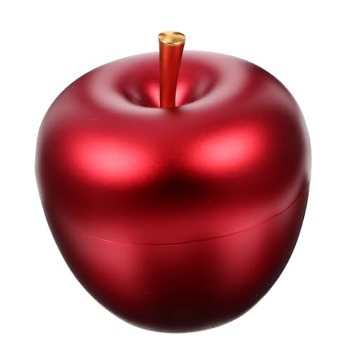 GALPADA 5er-box Apple Schmuckschatulle Bonbonschachteln in Apfelform Schmuck Organizer Klar Karte Weihnachts-bonbonglas Karamell Behälter Mit Deckel Aluminiumlegierung Rot von GALPADA