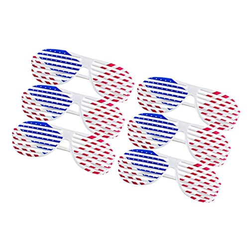 GALPADA 6 Stück Shutterbrille mit amerikanischer Flagge - Amerikanische Flagge - Shutter Shades Partybrille schnapsgläser Shutter-Brille Shutter- Plastik von GALPADA