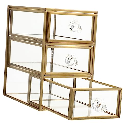 GALPADA Box Schublade Schmuckschatulle Kosmetikvitrine Schmuck Organizer Displays Schmuckstück Make Up Organizer Schubladenregale Make Up Organizer Für Schublade Stapelbare Schreibwaren von GALPADA