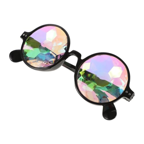 GALPADA Dekorative Spaßbrille Verschleißfeste Rave Brille Mit Kaleidoskopeffekt Lustige Sonnenbrille Für Große Köpfe Und Scherzbrille Mit Augen Für Partys Und Events von GALPADA