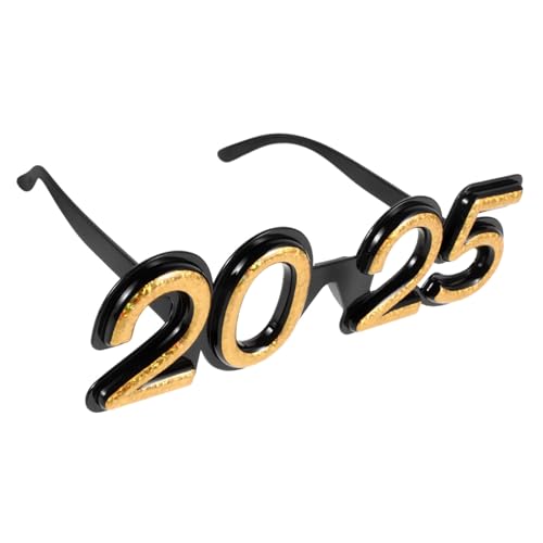 GALPADA Einzigartige Neujahrsbrille, Bequeme Brille, Zahlenbrille, Partyzubehör, 2025 Neujahrsparty, Lustige Brille, Neuheitsbrille von GALPADA