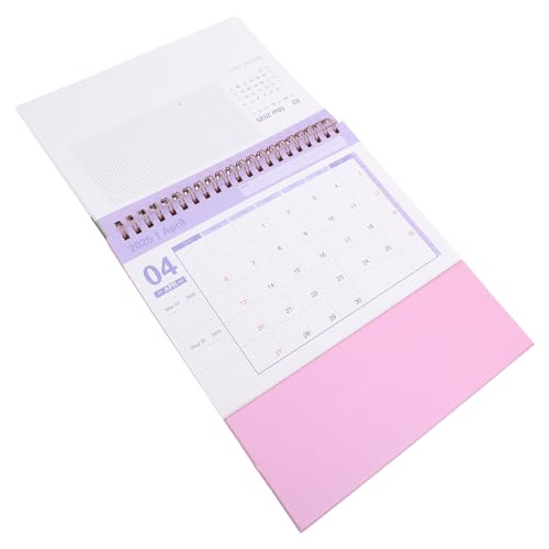 GALPADA Kleiner Tischkalender 2025 Akademischer Kalender Mini-Schreibtisch-Standkalender Dickes Papier Doppeldraht-Kalenderbindung Zuhause Oder Büro Rosa von GALPADA