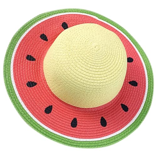 GALPADA Wassermelonenhut Sonnenhut Für Outdoor Strand Angelkappen Für Sonnenblende Strohhut Damenhut Mit Breiter Krempe Kinderhut Mit Breiter Krempe Sommerhut von GALPADA