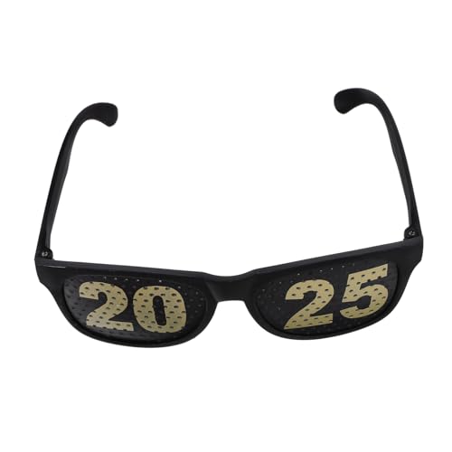 GALPADA digitale Brille Gold Abschlussbrille 2025 Lichter LED-Brillenparty Neonbrille Partydekoration partyzubehör Neujahrs-Requisiten frohes neues jahr gastgeschenke Black von GALPADA