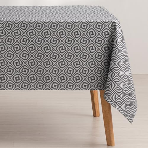 GAMUSI Tischdecke, schmutzabweisend, rechteckig, Jacquard, wasserdicht, 140 x 200 cm, Stoff, Anthrazit von GAMUSI