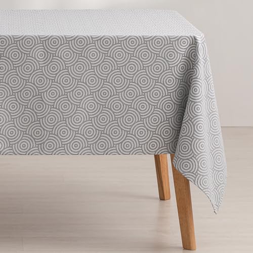 GAMUSI Tischdecke, schmutzabweisend, rechteckig, Jacquard, wasserdicht, 140 x 300 cm, Stoff, Grau von GAMUSI