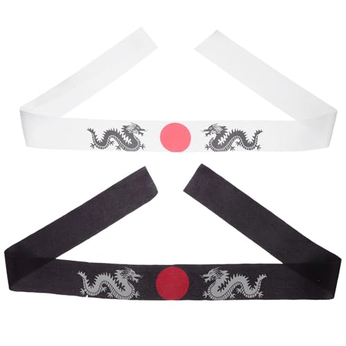 GANAZONO 2 Stück Japanisches Haarband Kopftuch Stirnband Für Männer Bandanas Japanische Deko-Stirnbänder Kopfbänder Während Stirnband Karate-Trainings-Stirnband -Stirnband von GANAZONO