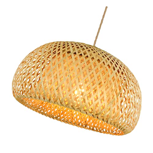 GANAZONO Lampenschirm Aus Bambusrattan Retro-lampenschirm Hängelampe Lampenschirm Gewebte Lichtabdeckungen Für Deckenventilatoren Hängelampe Aus Bambus Korb Aus Rattan Schreibtischlampe von GANAZONO