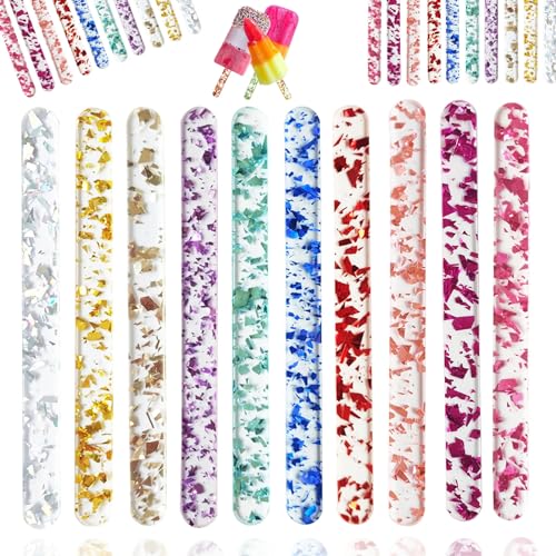 Eis am Stiel, Lebensmittelqualität Eiscreme Sticks, 20pcs Acryl Eis am Stiel, Farbige Eis am Stiel für DIY Eiscreme Kuchen Dessert Machen von GANILITY