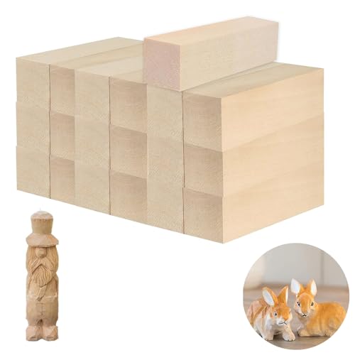 Lindenholz Holzblöcke, 20 Stück Schnitzholz Schnitzen, Schnitzen Holzblöcke Unbehandelt, 10 x 2,5 x 2,5cm Holzblöcke Schnitzholz, Holzblöcke für Handwerk, Ideal für Tischler und Heimwerker von GANILITY