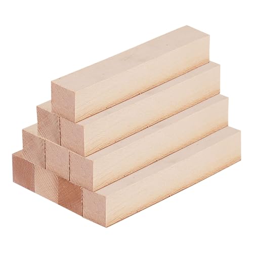 Schnitzholz, 12 Stück Lindenholz Holzblöcke zum Schnitzen, 2,5x2,5x15cm Schnitzen Holzblöcke Unbehandelt, Schnitzholz für Drechseln und Holz Schnitzen, für Handwerkliche Praxis von GANILITY