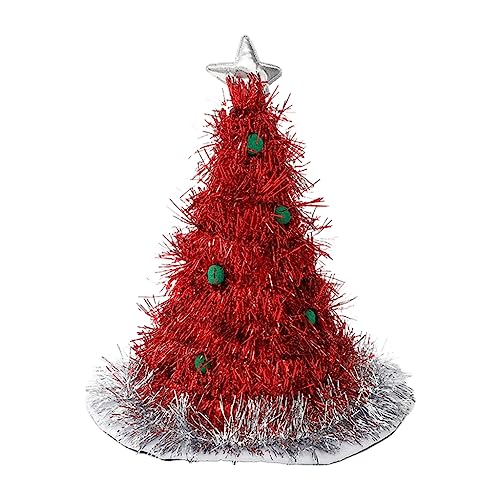 GANYKQ Lametta Weihnachtsbaum Hut Grün Hut Lustige Weihnachtsmann Hüte Cosplay Party Kostüm Weihnachten für Erwachsene von GANYKQ