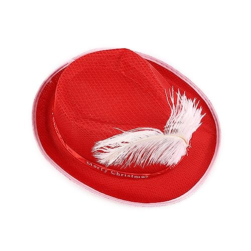 GANYKQ Vintage Weihnachtsmütze mit Dekor Mädchen Jungen Filz Damen Hüte Party Top Bonnet Jungen Cosplay Hut von GANYKQ